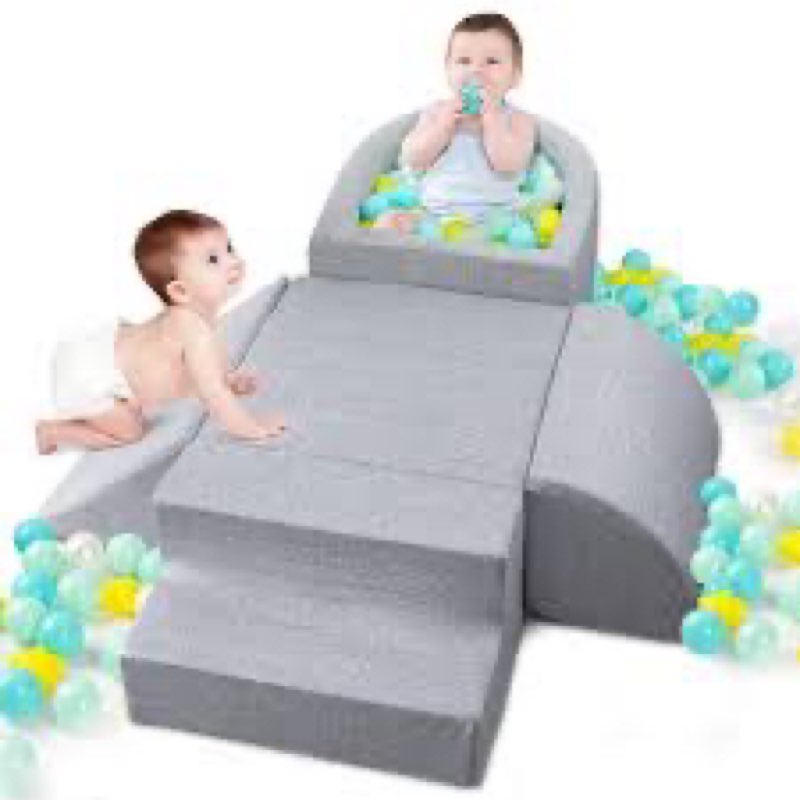 Auksay Baby Climbing Blocks, Soft Play Set for Crawling Baby 6-12 Months, Anti-Slip Particles Bottom