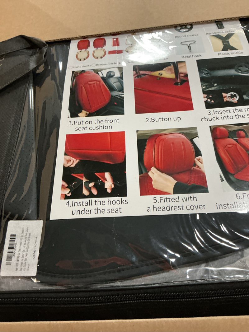 Condition photo showing New/Like New for car seat covers full set, leather seat cover for cars, 5 seats waterproof automotive seat covers fit toyota rav4 camry corolla cruze crv accord, black fullset black2