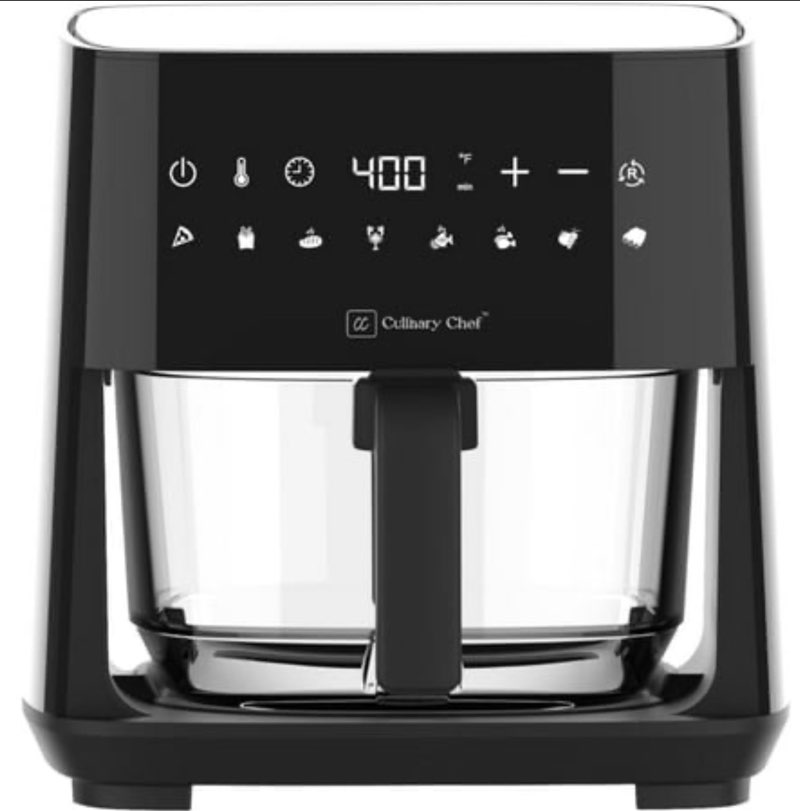 Culinary Chef 4.54QT./4.3L Touch Screen Full Glass Basket Air Fryer
