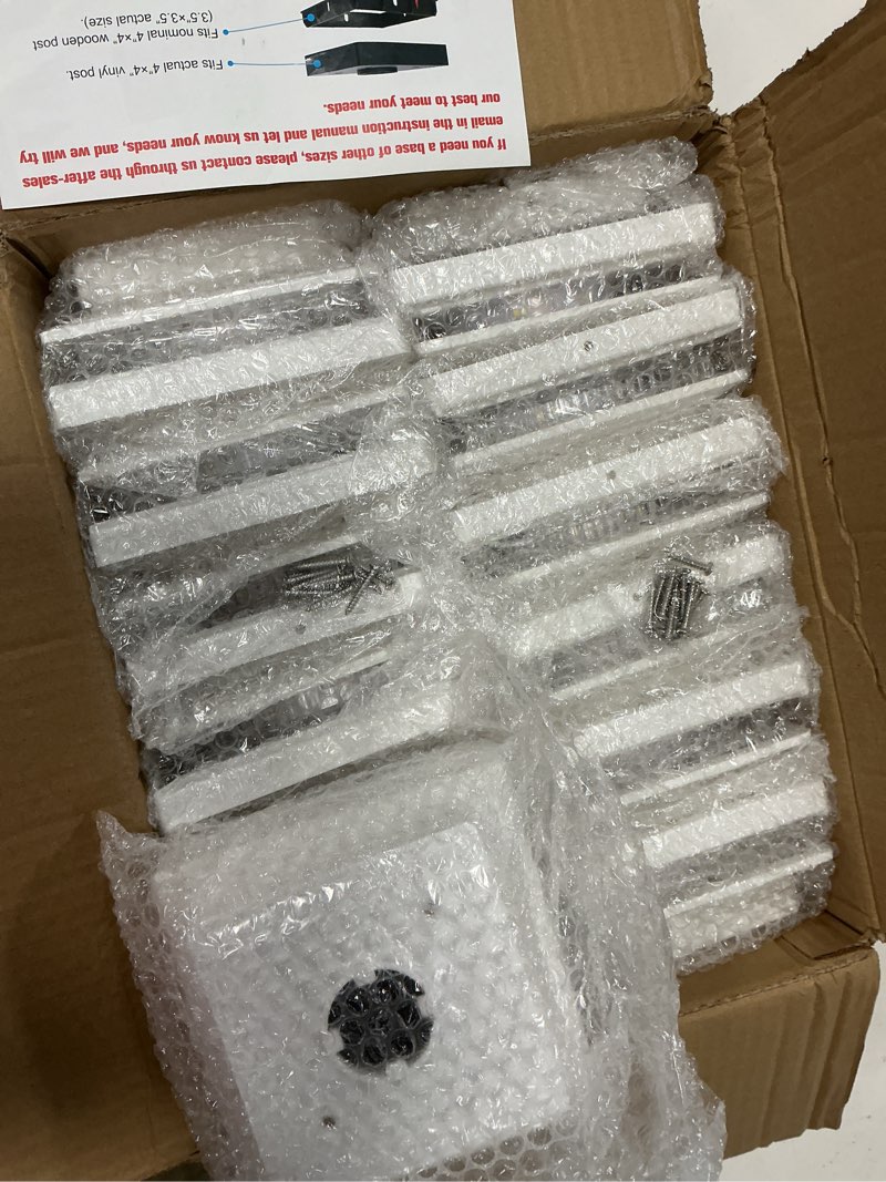 Condition photo showing New/Like New for solar post cap lights outdoor 12pack, waterproof fence post solar lights for 4x4 5x5 6x6 wood/vinyl posts, white deck post lights with 2 color modes decorate garden patio porch backyard white 12