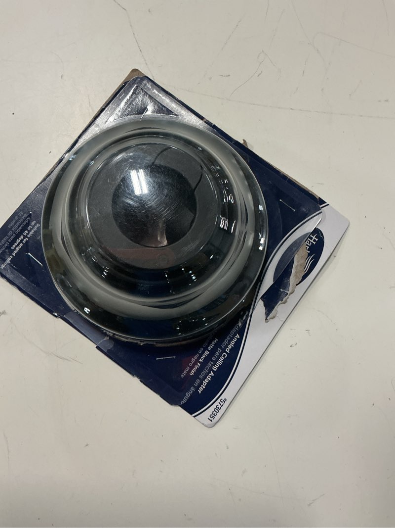 Condition photo showing Good Condition for harbor breeze universal 5.75-in matte black metal indoor angle mount capable ceiling fan canopy mounting hardware