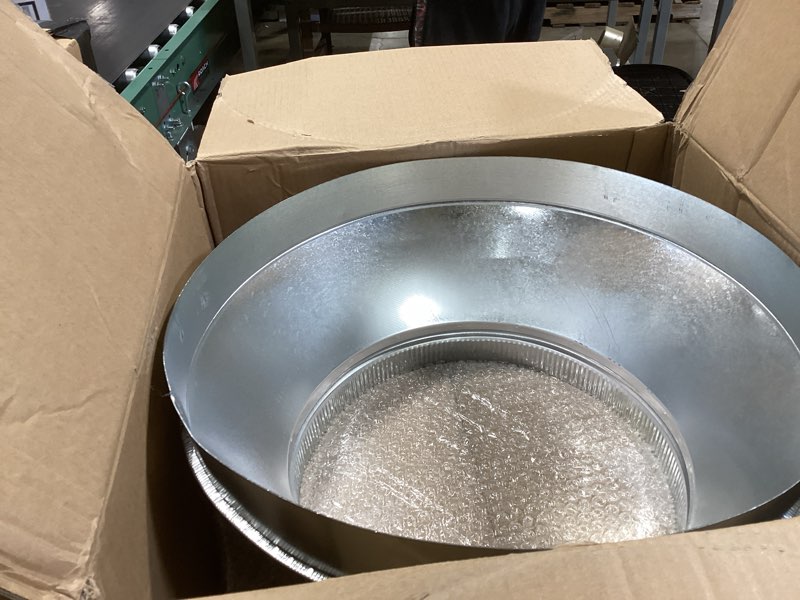 Condition photo showing Good Condition for zonon 16" to 12" duct reducer single wall galvanized metal fitting hvac durable transition connector for ventilation systems heating cooling and airflow management 16" x 12"