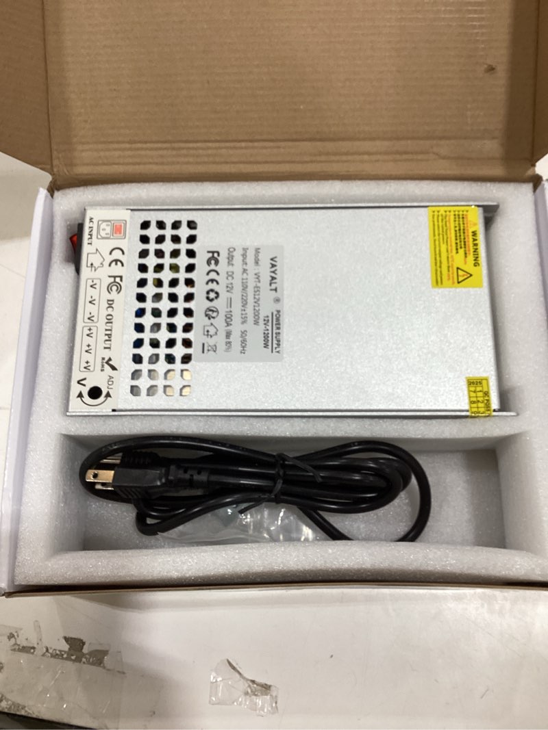 Condition photo showing New/Like New for VAYALT DC 12V 100A 1200W Switching Power Supply, 110V/220 V Power Supply AC to DC Converter, Universal Regulated Switching,12V Power Supply for CCTV Camera System,3D Printer,Led Strip,Computer Project 12V-1200W