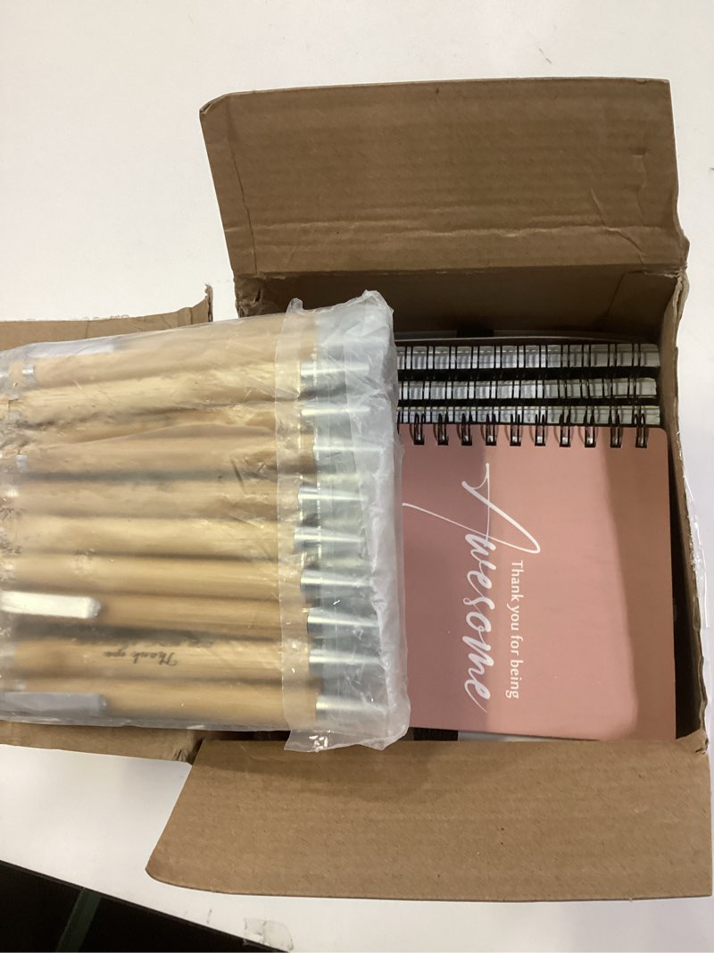 Condition photo showing Good Condition for 20 Sets Employees Appreciation Gifts Bulk Valentine Gift for Office Staff Coworker Thank You Being Awesome Spiral Weekly Planner Notebook Bamboo Pen Sticky Notepad for Teacher Nurse(Retro Color) Retro Colors