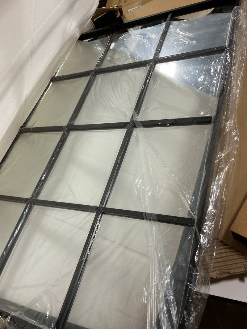 Condition photo showing Good Condition for windowpane wall mirror 24"x36" black wall mounted art pane mirror farmhouse decorative mirror leaning hanging wall mirror for bedroom living room entrance hallway wall decor 36"l x 24"w rect black