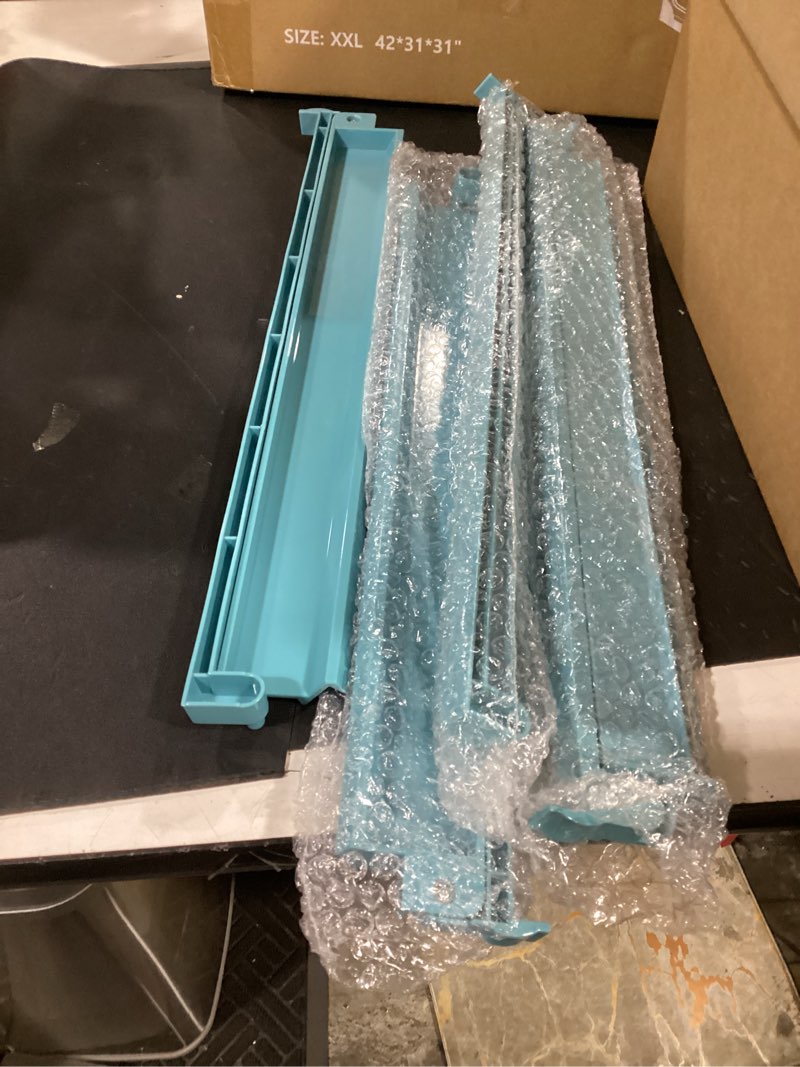 Condition photo showing New/Like New for 4 pcs 18.7 inch misty blue acrylic mahjong tile racks with pushers for game night american mahjong racks tile set for mah jong lovers and beginners