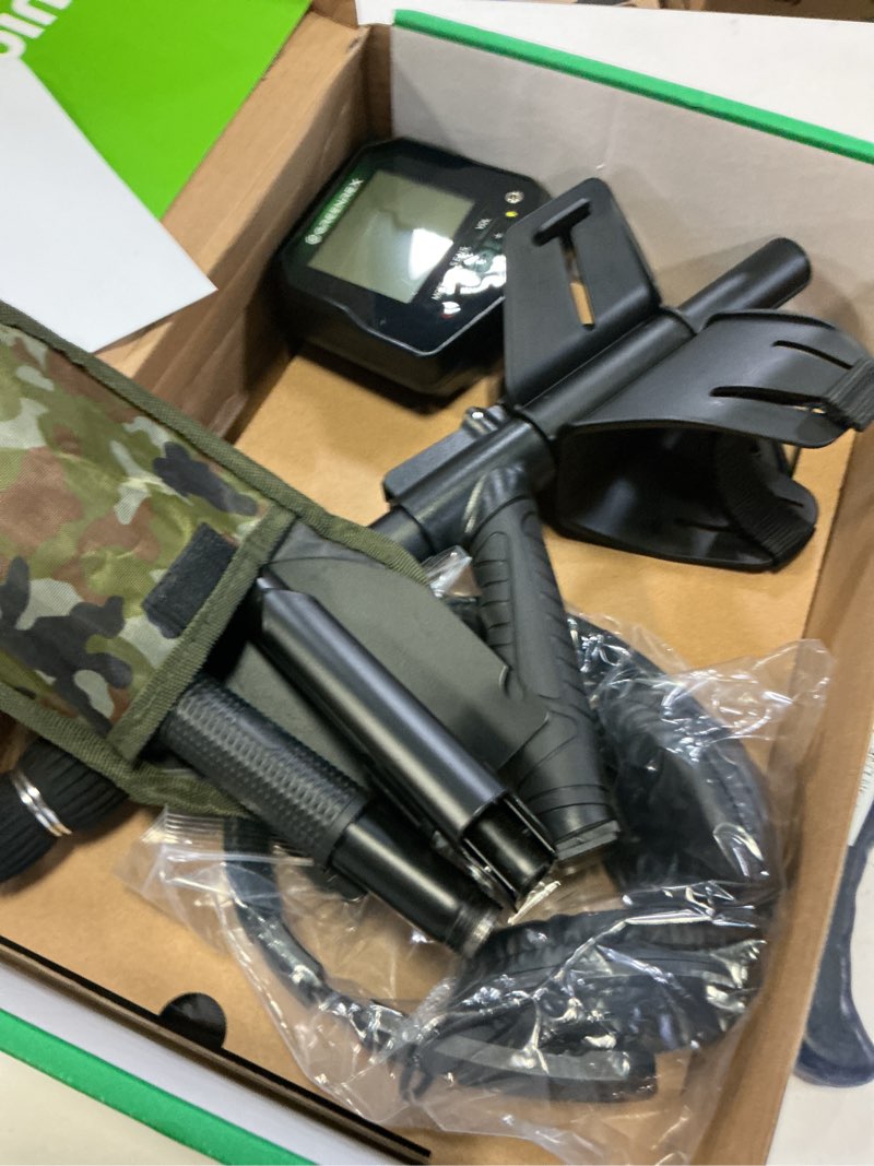 Condition photo showing Good Condition for metal detector for adults professional, waterproof pinpoint, high accuracy gold and silver detection, underwater and beach use, 10'' ip68 coil, bigger lcd, new advanced dsp chip, black metal detector black
