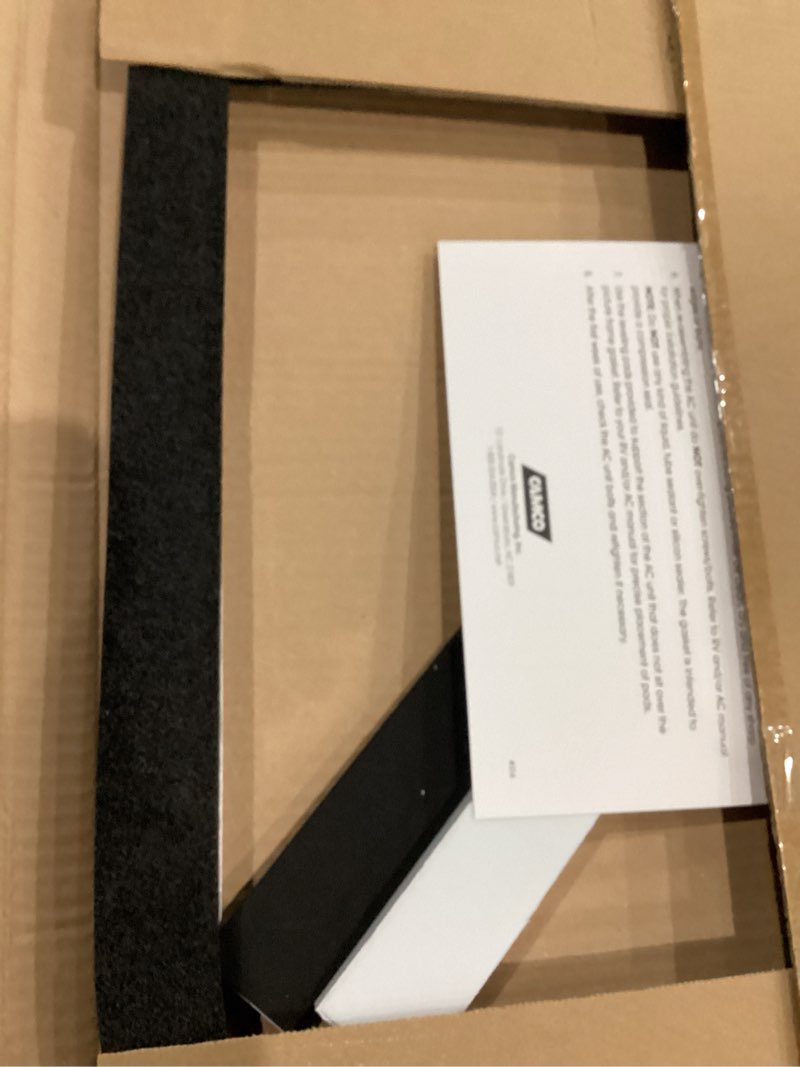 Condition photo showing Good Condition for camco 14-inch x 14-inch universal camper roof a/c gasket kit | features a waterproof compression seal, self-adhesive picture frame gasket, and self-adhesive leveling pads (25071)