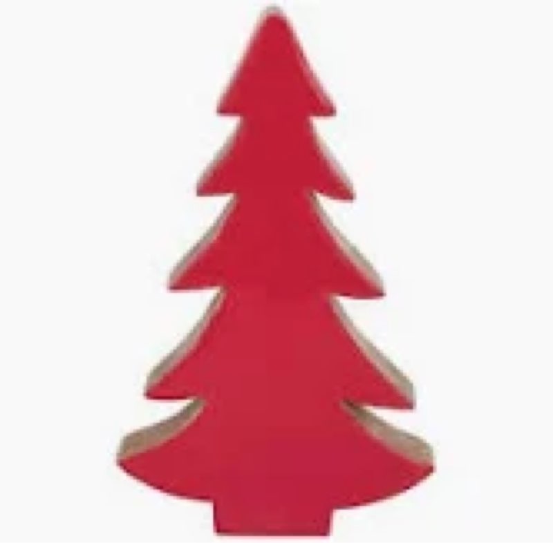 WD XMAS wooden TREE ,set of 6, red