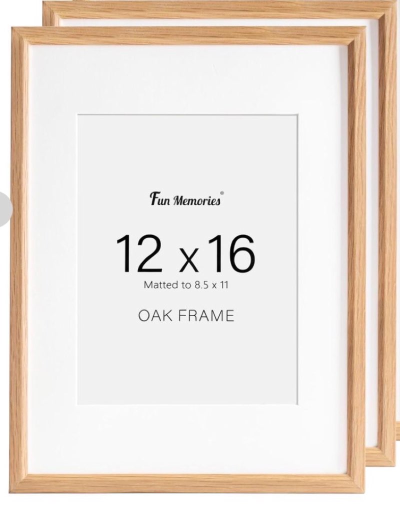 fun memories 12x16 picture frame set of 2, natural solid teak wood photo frame with hd tempered glas