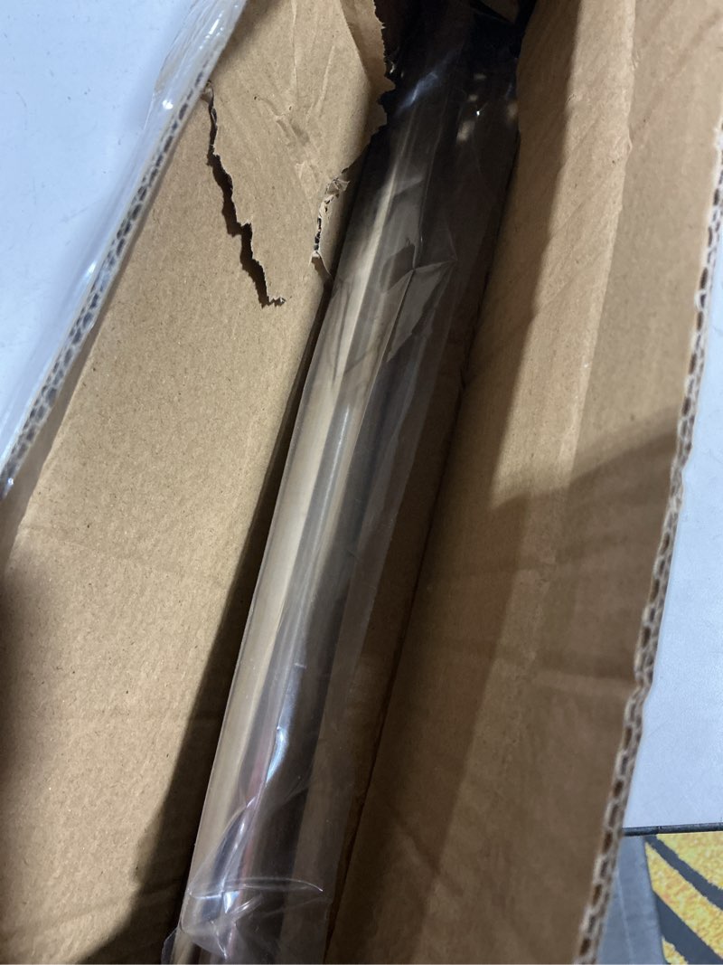 Condition photo showing As Is for Adjustable Curved Shower Rod, 42-72 inches Extra Wide Shower Curtain Rod, Rust proof, Premium Stainless Steel, Curved Shower Curtain Rod for Bathroom, Need to Drill, Silver Silver 42-72 inches