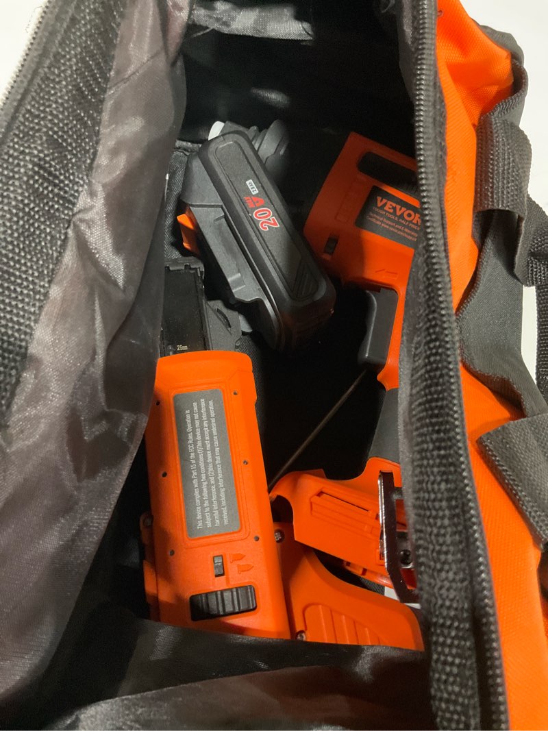 Condition photo showing As Is for vevor drywall screw gun auto-feed, 20v max collated drywall screwgun, 4200rpm brushless cordless drywall gun kit with 2 battery packs, belt clip, charger, tool bag, screw length and depth adjustable