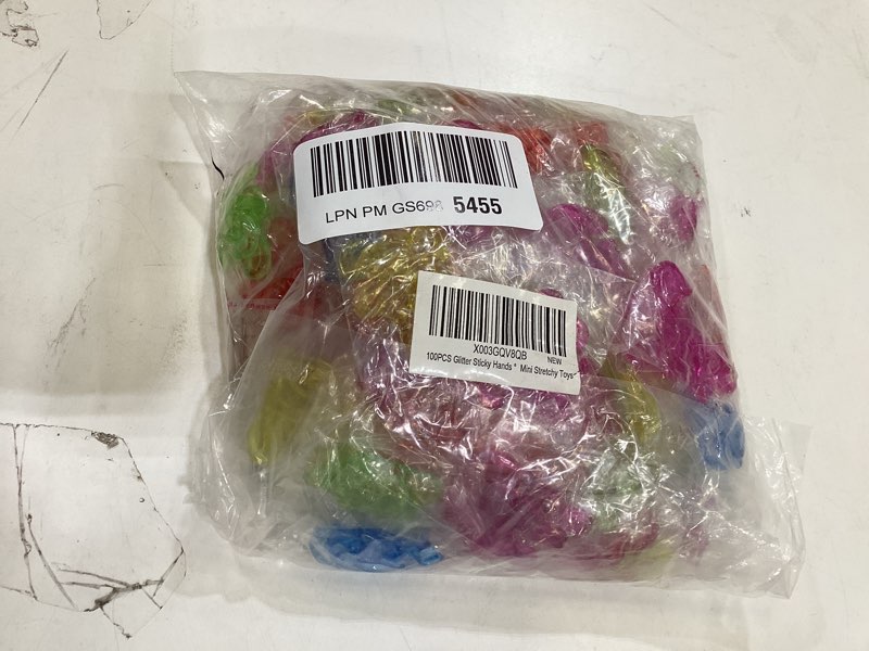 Condition photo showing New/Like New for 100pcs sticky hands birthday party favors for kids 4-8 8-12 graduation goodie bag stuffers classroom treasure box toys carnival prizes bulk mini treat trinket pinata fillers end of year students gifts