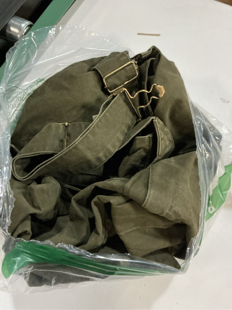 Condition photo showing Good Condition for (Size unknown )Rexcyril Men's Baggy Bib Overalls Loose Fit Vintage Work Dungarees Workwear Sloppy Coveralls with Cargo Pockets, 36 Army Green