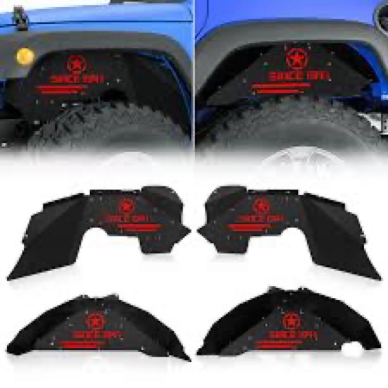 eyouhz for jk front inner fender liners compatible with 2007 2008 2009 2010 2011 2012 2013 2014 2015