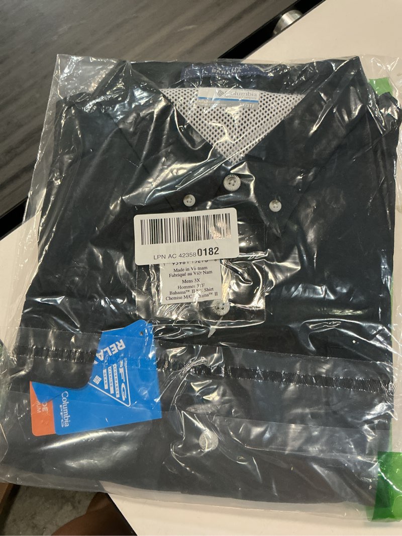 Condition photo showing Good Condition for columbia men's pfg bahama ii short sleeve fishing shirt 3x black