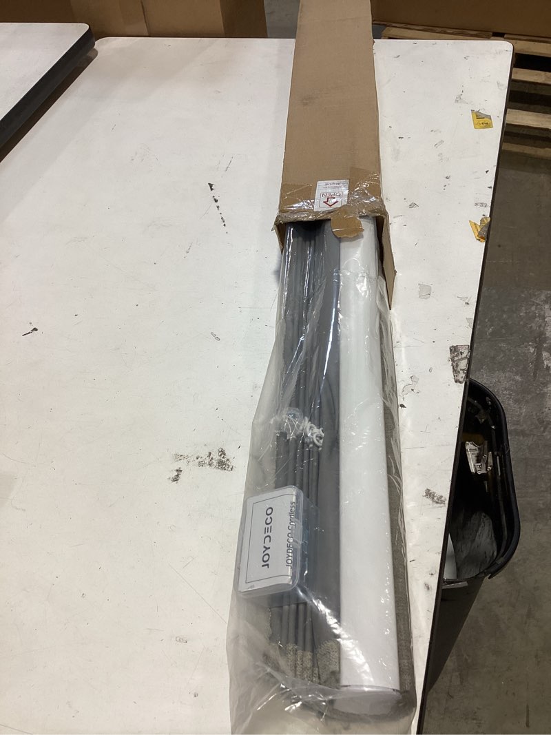 Condition photo showing As Is for joydeco cordless roman shades, linen fabric window blinds, thermal insulated blackout blinds, room darkening shades for indoor windows, easy to install, 37" w×75" h, linen linen 37"w x 75"h
