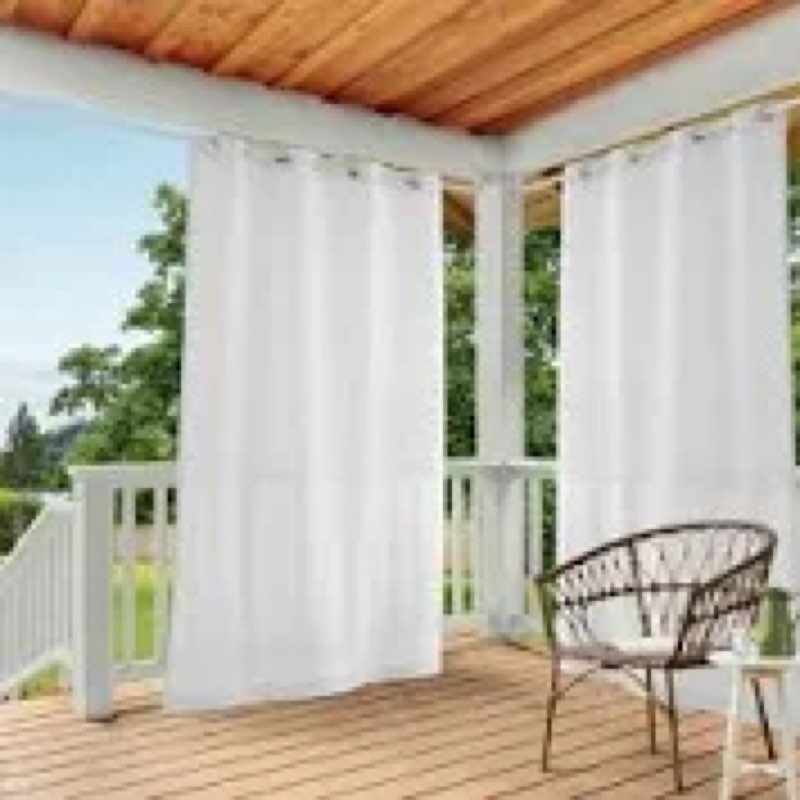 TOWN & COUNTRY BASICS Cabana Solid Heavyweight Indoor Outdoor Curtains, Light Filtering Opacity with