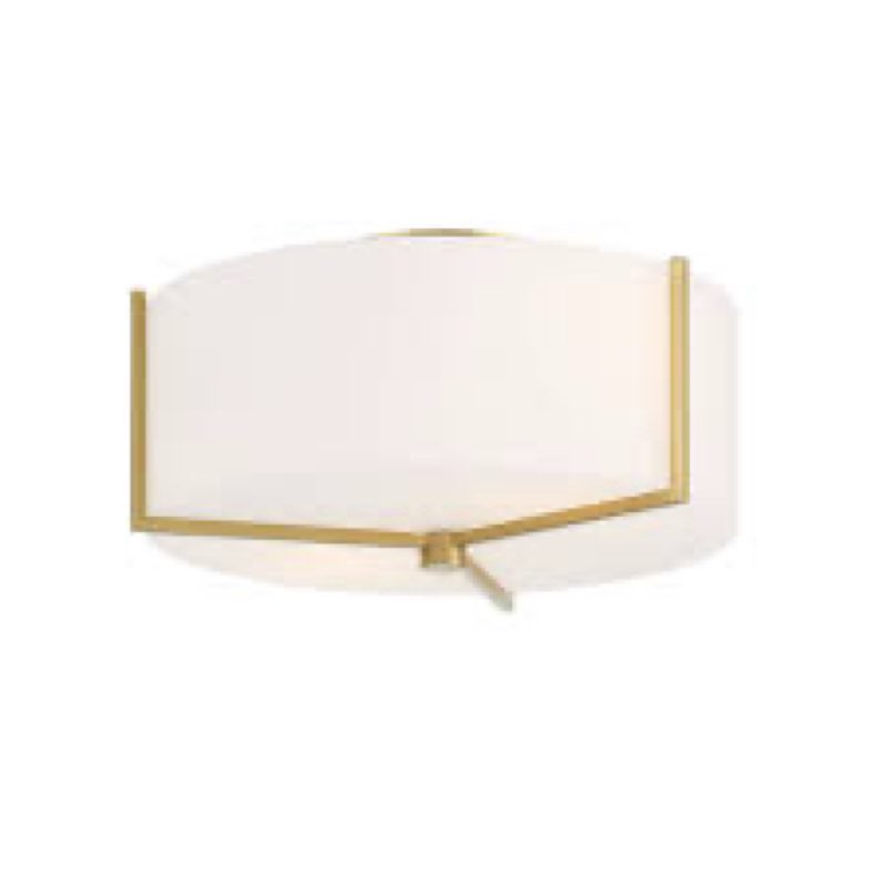 allen + roth fowler 2 -light 13.25-in brushed gold semi flush mount light | 48351-lwug