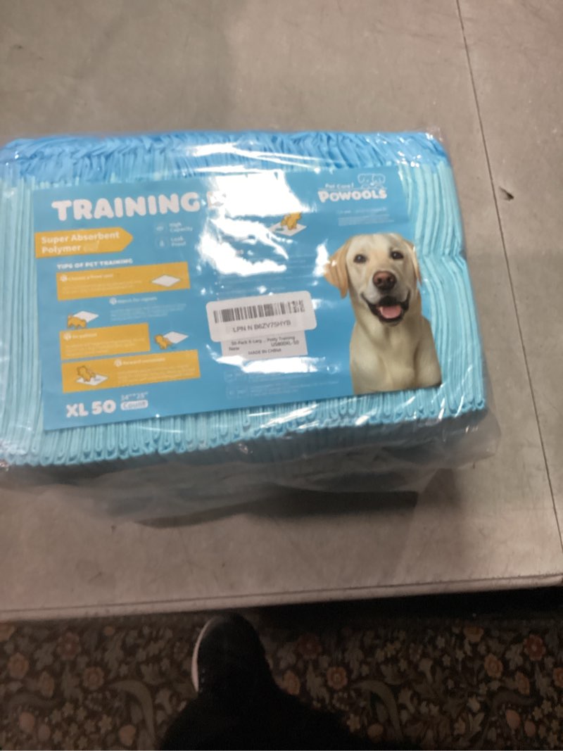 Condition photo showing New/Like New for 50-Pack Extra Large Pee Pads - 34" x 28" Puppy Pads for Dogs with 6-Layer Leakproof Protection, Disposable and Quick-Dry Dog Pads with High Absorbency for Easy Potty Training 34" x 28" - 50 Packs
