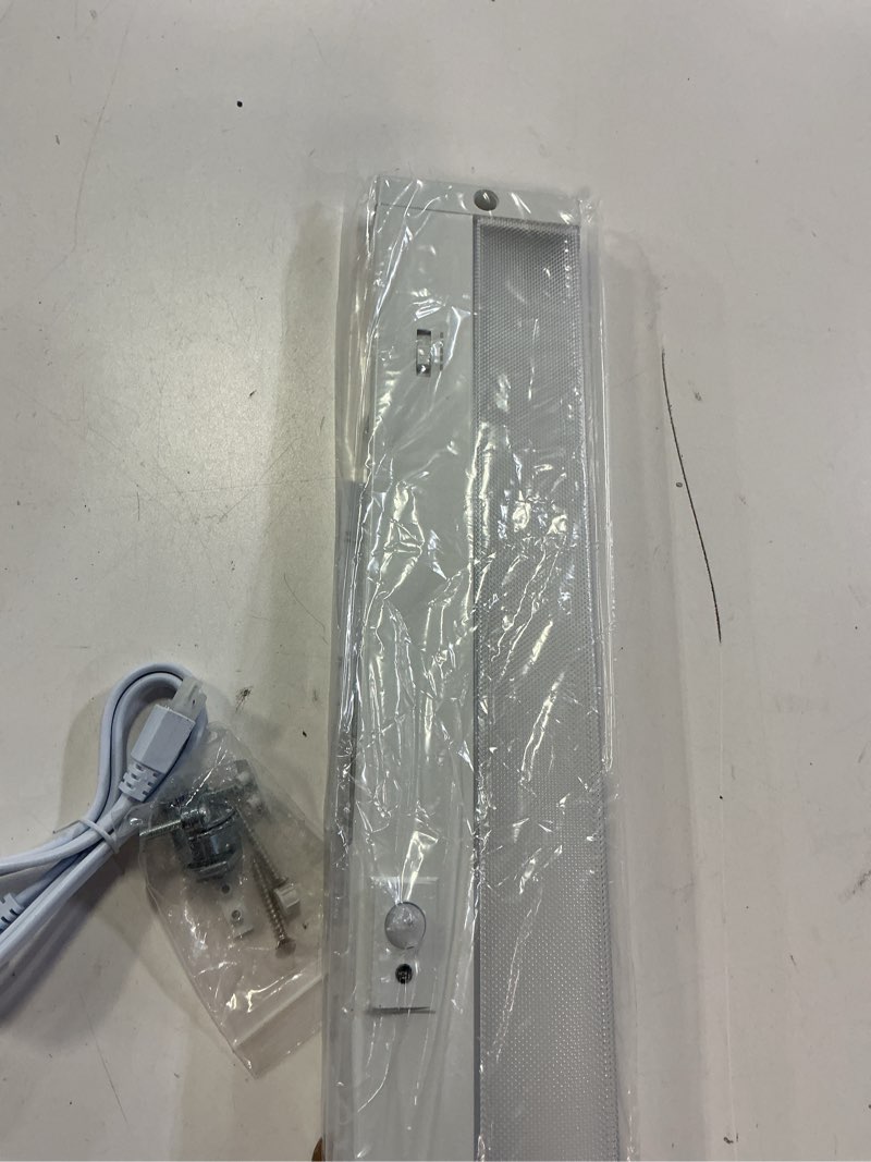 Condition photo showing Good Condition for leetdud under cabinet lighting motion sensor hardwired, 18 inch 9w dimmable, 5 cct 2700/3000/3500/4000/5000k, eyes care design linkable under counter lights for kitchen, sink, etl listed, white white 18 inch