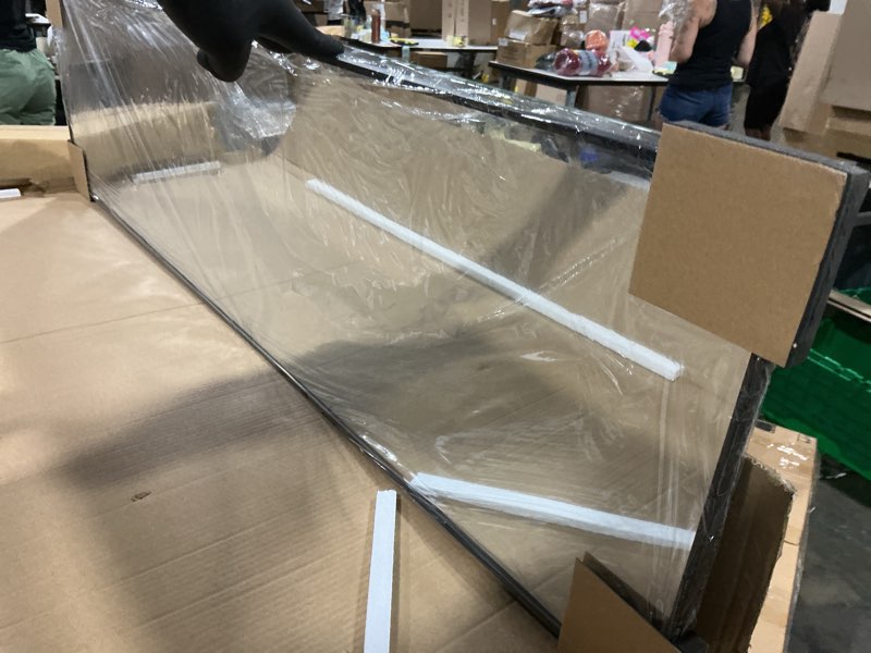 Condition photo showing Good Condition for fictor full length mirror with stand, floor standing mirror full body, hd shatterproof black frame wall mirror for bedroom, living room, dressing room & entryway, 56"x15"