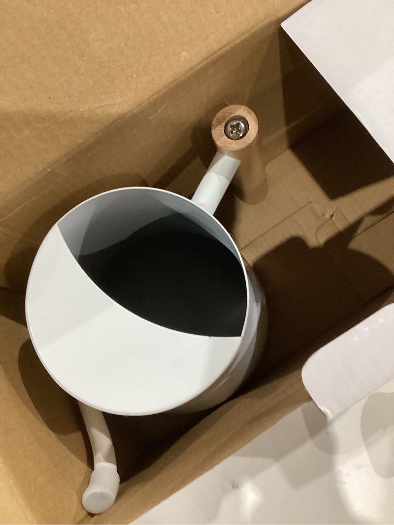Condition photo showing As Is for green moon water can indoor plant white 35oz with long spout mini water can indoor metal watering can pot for indoor house plant bonsai outdoor garden flowers modern decorative