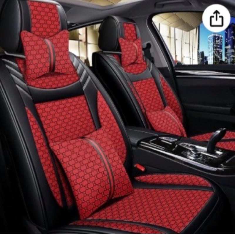 car seat cover full set, premium soft breathable seat covers with 2 neck pillows & 2 lumbar pillows, universal fit for most 5 seats cars suv, airbag compatible (black) blackx