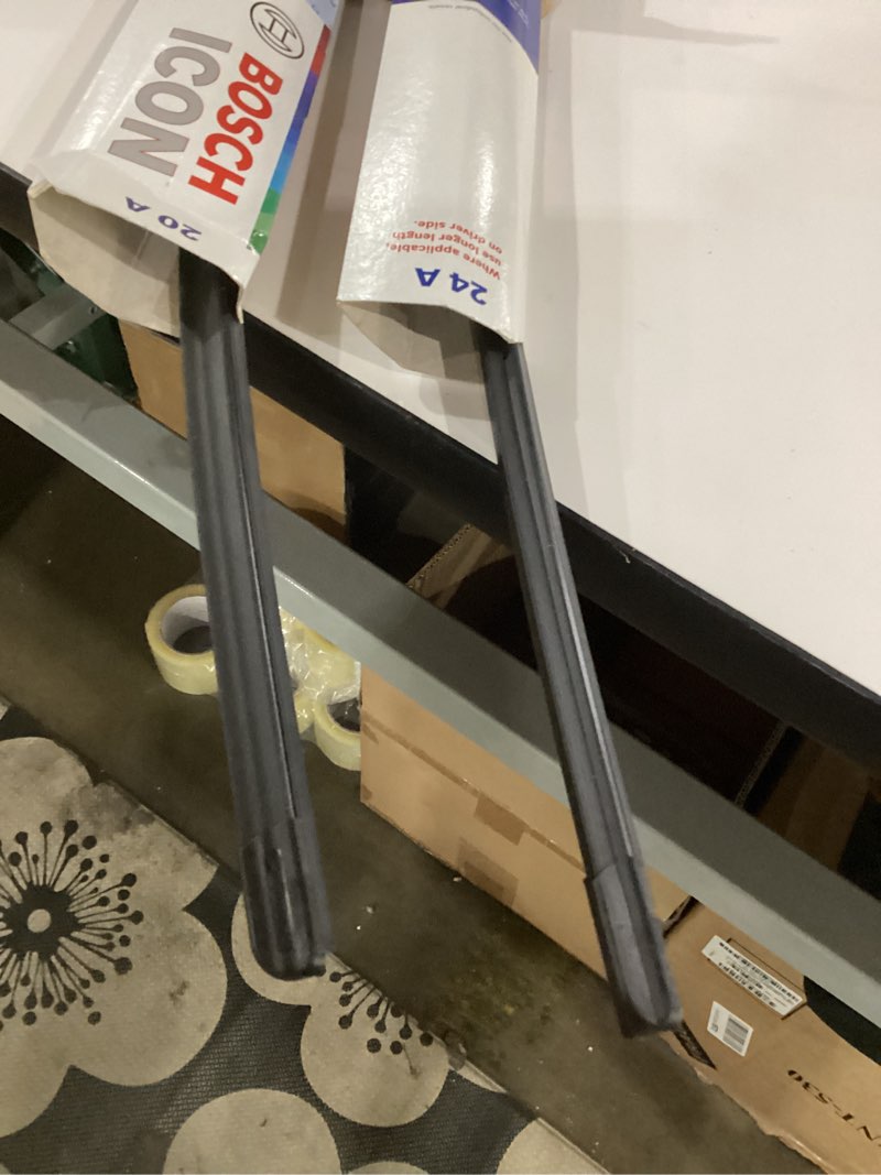 Condition photo showing As Is for bosch 24a20a icon beam wiper blades - driver and passenger side - set of 2 blades (24a & 20a) front (24a & 20a) icon combo pack (front)