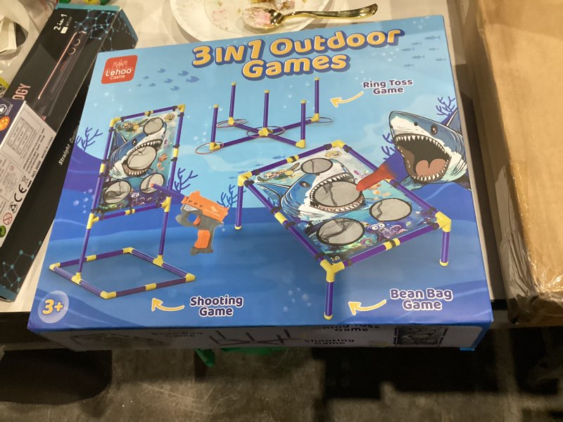Condition photo showing New/Like New for Lehoo Castle Bean Bag Toss Game 3 in 1 with Shooting Game, Ring Toss Game, Rich Outdoor Toys for Kids Ages 4-8, Backyard Games, Outdoor Games, Outside Activities for Family Party, Gift for Boys