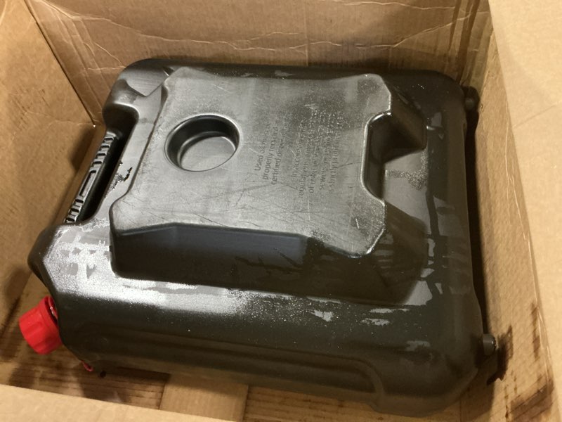 Condition photo showing As Is for Performance Tool W4077 16-Quart Oil Drain Container, Deep Drain Well, Integrated Handle, Sealing Rubber Gaskets, Black 16 Quart Drain Pan