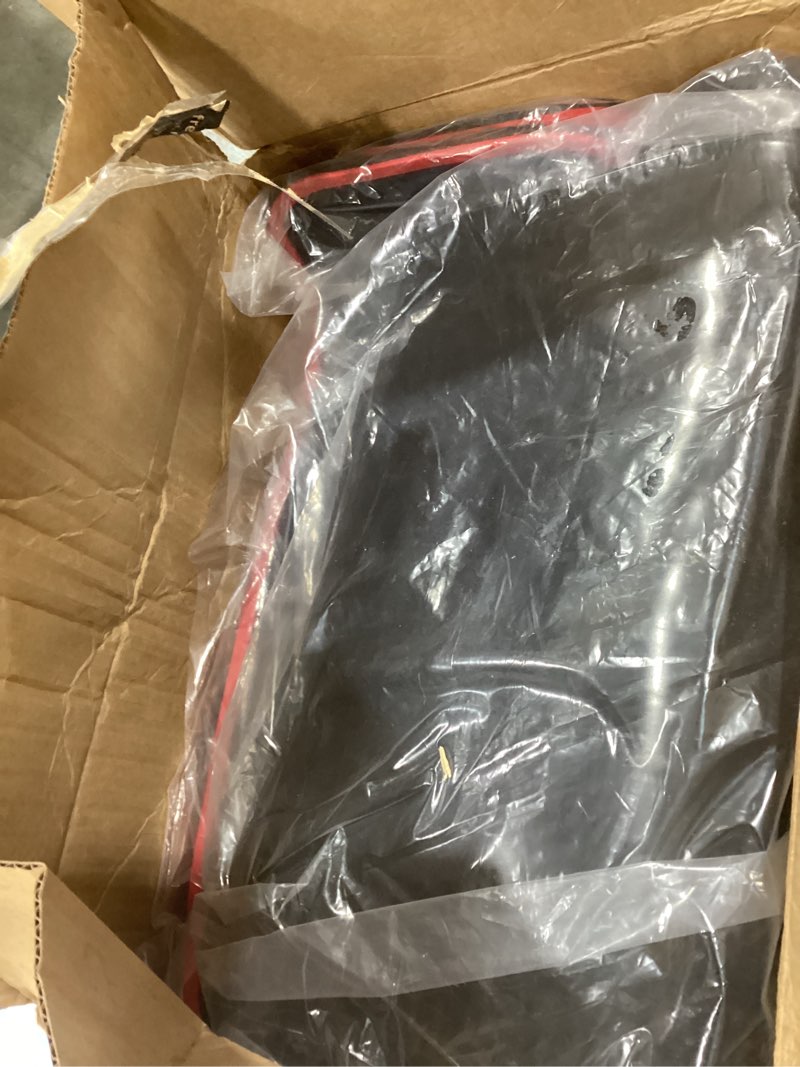 Condition photo showing As Is for car floor mats custom fit for dodge challenger rwd (do not fit awd perfectly) 2023 2022 2021 2020 2019 2018 2017 2016 2015 odorless rubber heavy duty all weather car floor liner-red red edge