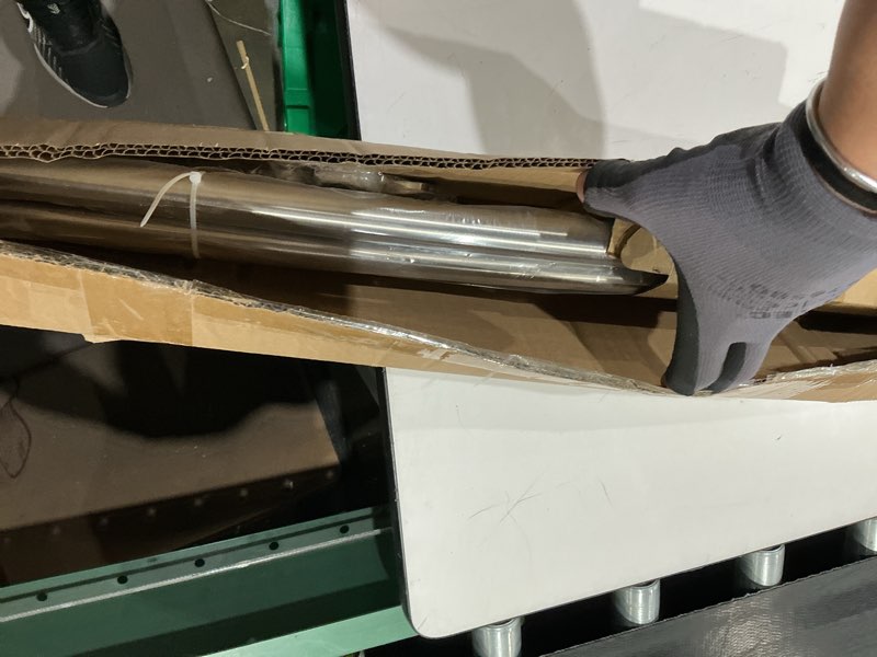Condition photo showing New/Like New for curved shower curtain rod, rust resistant, adjustable length 42-73 inches for shower, bathroom, hole punch required. brushed nickel