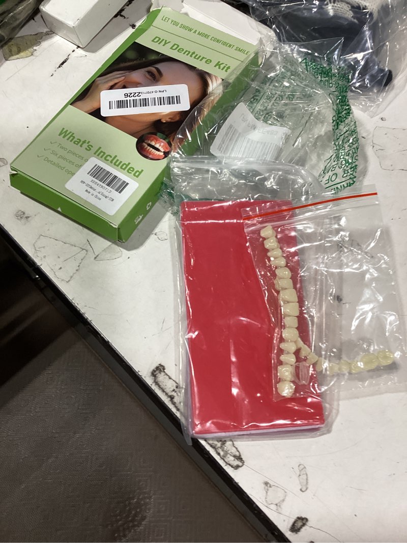 Condition photo showing As Is for diy denture kit - top & bottom fake teeth with comfort fit for everyday use, natural-looking emergency replacement solution (universal sizing)-tt08