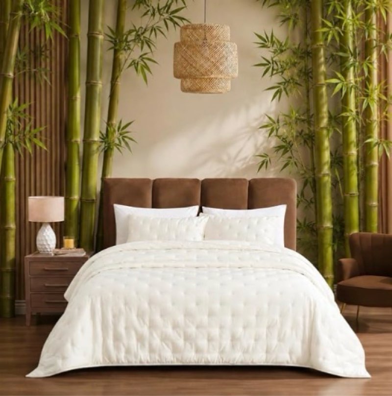 bamboo dream quilt set, king/cal king, ivory
