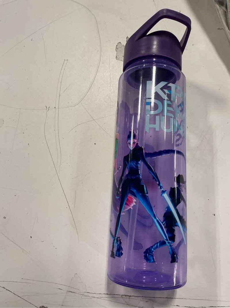 Condition photo showing Good Condition for KPop Demon Hunters Officially Licensed Huntrix Water Bottle for Girls, 25oz Leak Proof with Straw Lid, Gifts for Girls