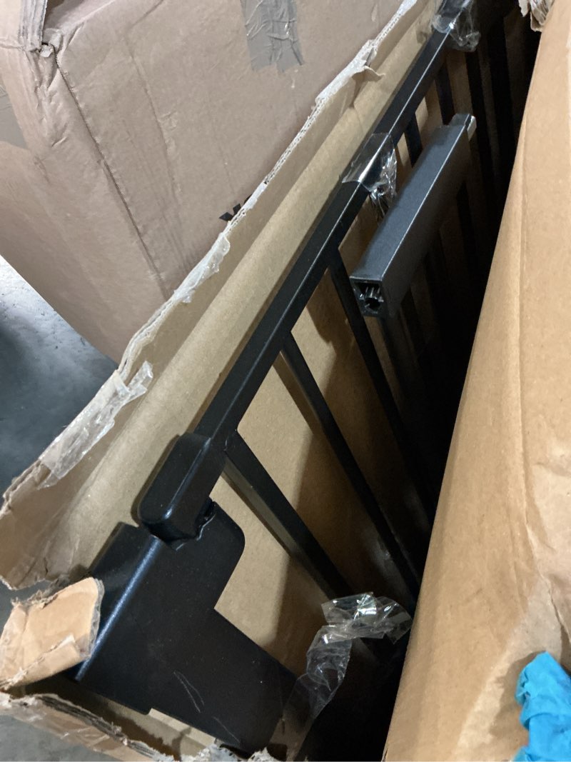 Condition photo showing As Is for Cumbor 29.7-48" Baby Gate for Stairs, Mom's Choice Awards Winner-Dog Gate for Doorways, Auto Close Safety Pet Gate for Dogs Indoor, Easy Install Pressure Mounted Child Gate with Walk Thru Door, Black Black 29.7-48"W x 30.5"H