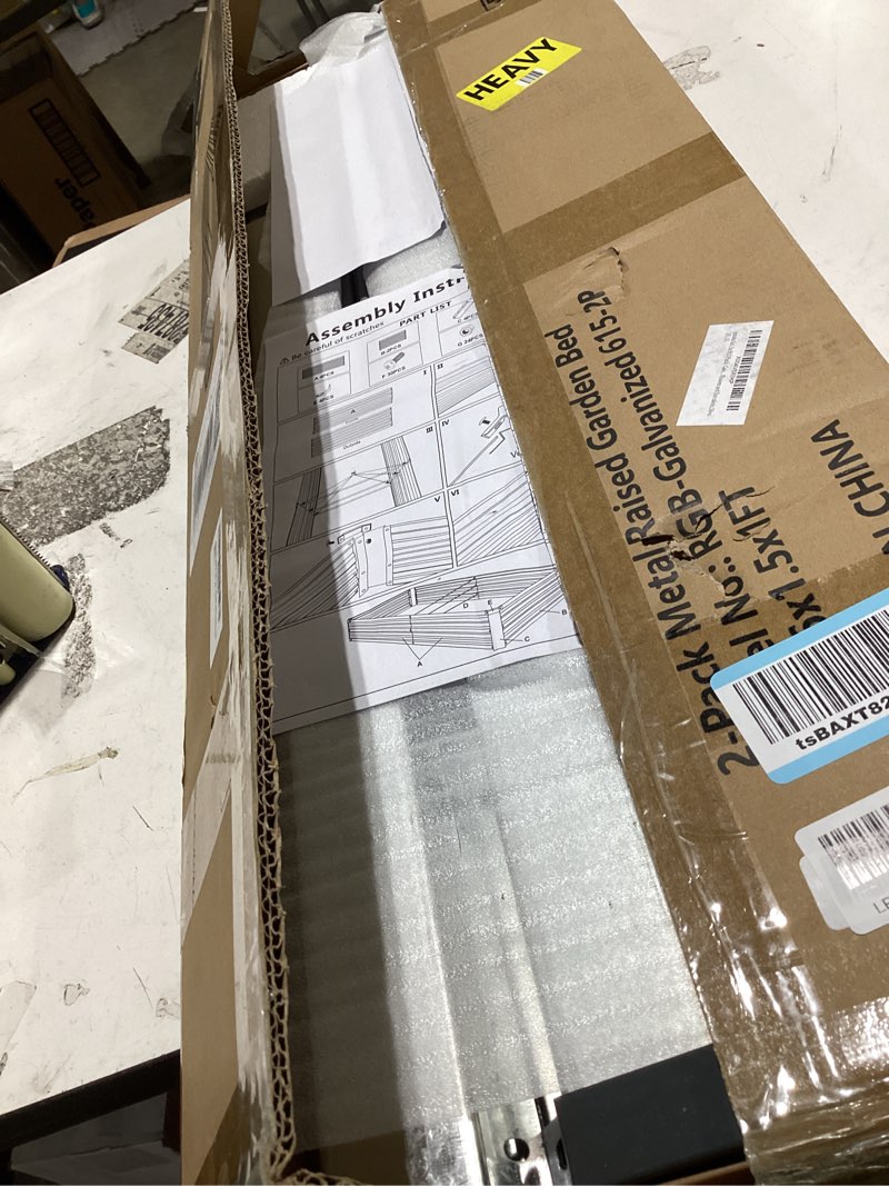 Condition photo showing Good Condition for zunatu 6x1.5x1 ft(2 pack) galvanized raised garden bed,outdoor planter box metal patio kit planting bed for vegetables flowers and succulents,silver 6x1.5x1ft (2 pack) silver