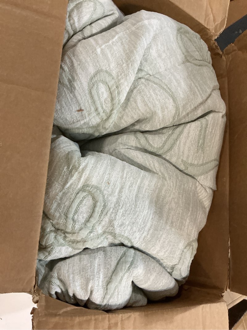 Condition photo showing As Is for bedsure sage green comforter set queen, gentlesoft™ 3 pieces breathable bow comforter set women girls with 2 pillow shams, cute queen bedding sets room decor aesthetic bedroom decor, 90x90 inches queen (90" x 90") 01 - bow sage green