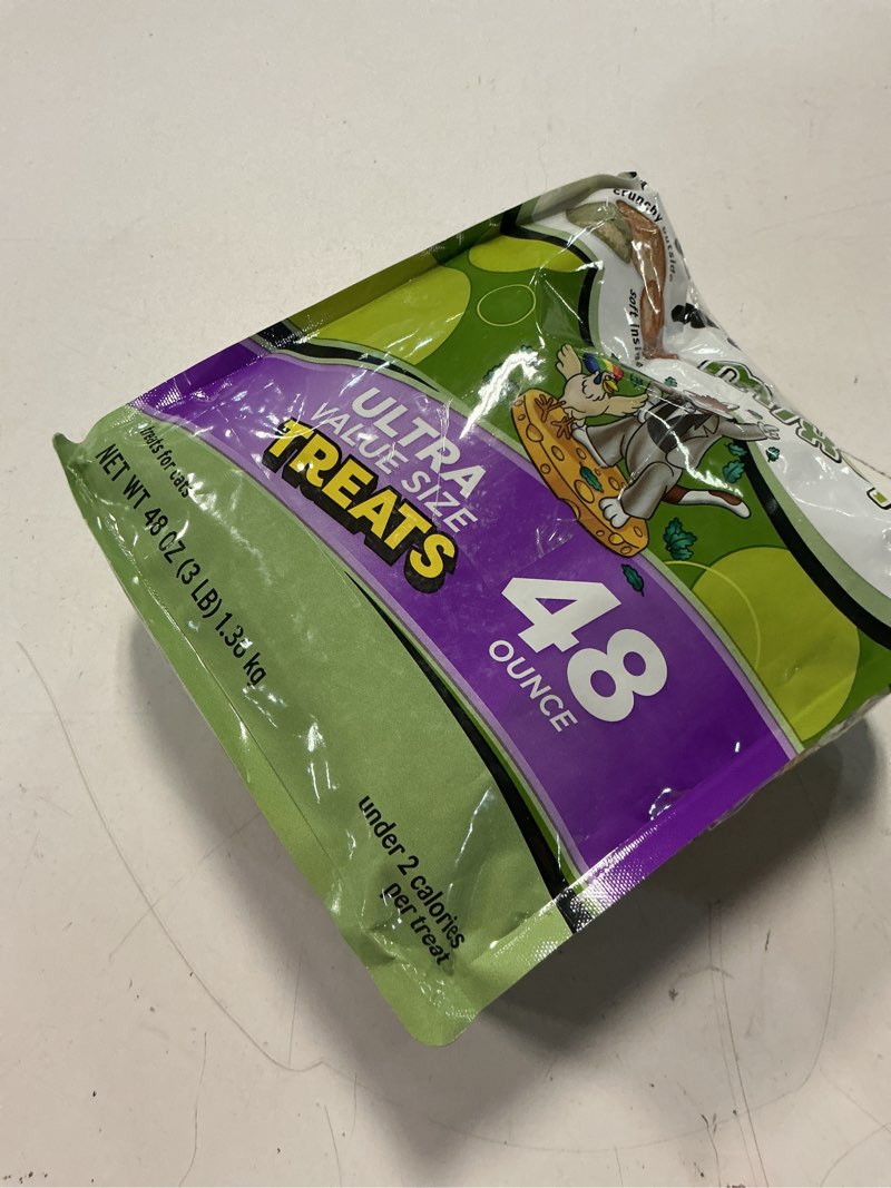 Condition photo showing Good Condition for temptations cat treats, classic crunchy and soft cat treats, catnip fever flavor, catnip treats, 48 oz. bag 3 pound (pack of 1)