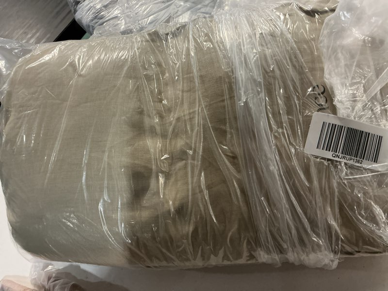 Condition photo showing Good Condition for european linen sheet set, king, toffee