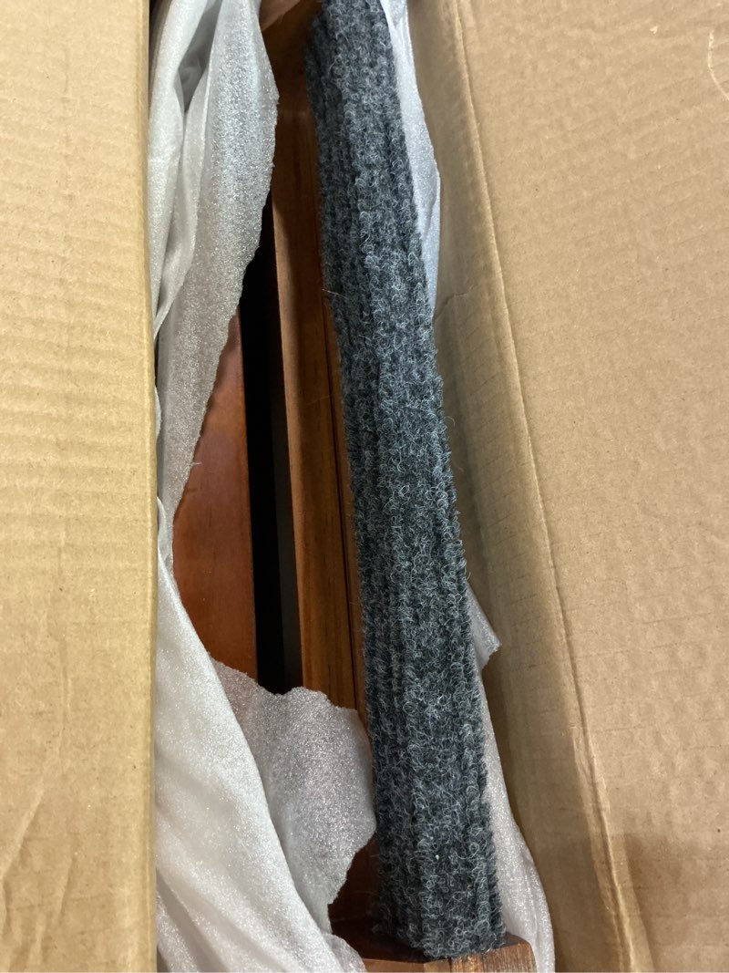 Condition photo showing Good Condition for Adjustable Dog Ramp for Bed - 39" Long Foldable Wooden Ramp for Dogs to Get on Bed, Couch, or Car with 13.4" Wide Walking Space (Walnut Wood with Gray Carpet, Medium) Walnut Wood 39” Long x 13.4” Wide