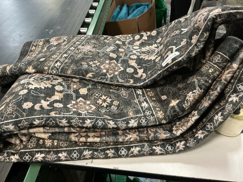 Condition photo showing Good Condition for Area Rug Non Slip Machine Washable Ultra Soft Living Room/Bedroom/Kitchen/Outdoor/Classroom Black Grey, 8'×10' Dark Grey 8' x 10' (Rectangular)