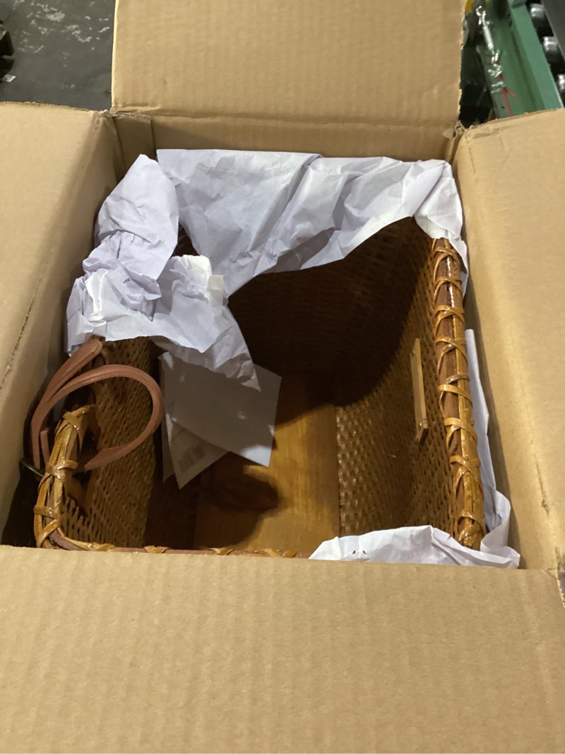 Condition photo showing New/Like New for bike basket, handmade rattan bicycle baskets, front bike baskets for women’, retro style bike baskets for adult bikes brown