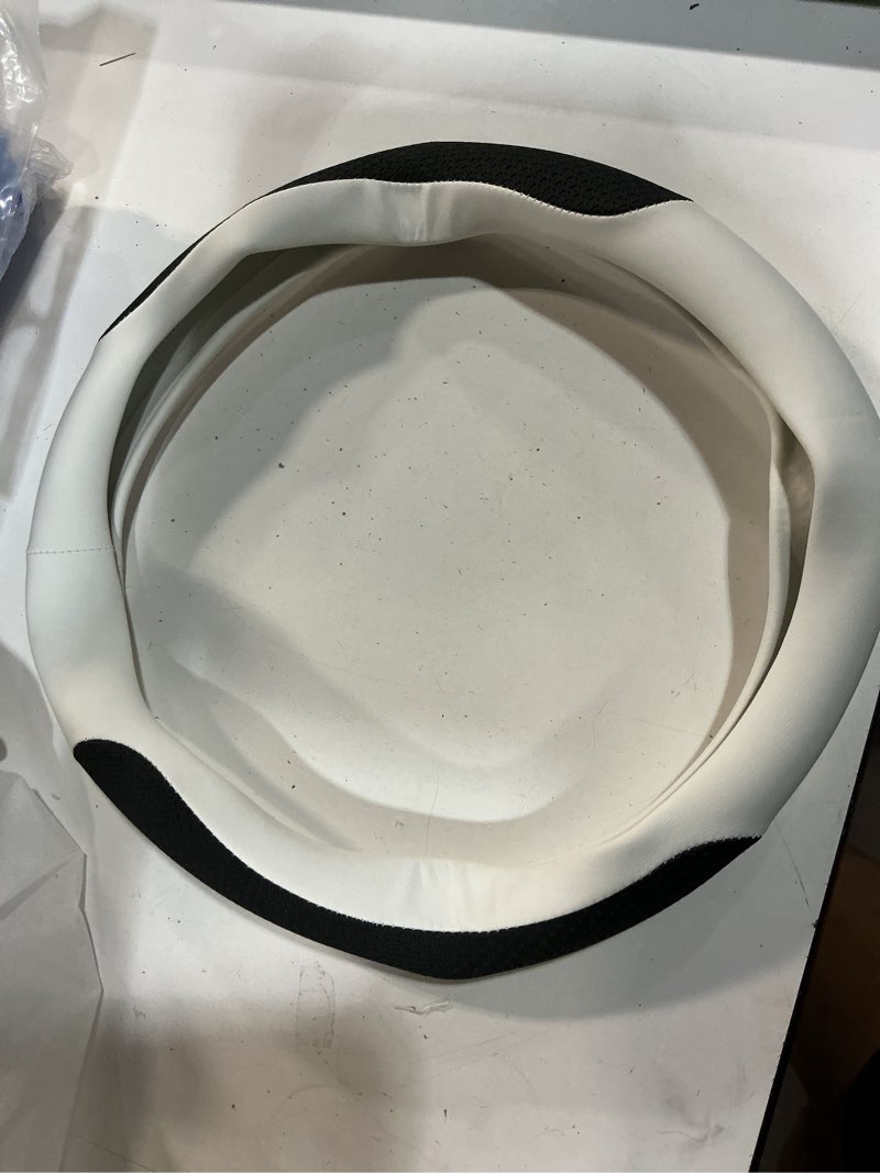 Condition photo showing Good Condition for uxcer nappa leather steering wheel cover compatible with tesla model 3/y 2016-2025 2026 juniper/highland, non-slip breathable tesla model 3/y steering wheel protector, white