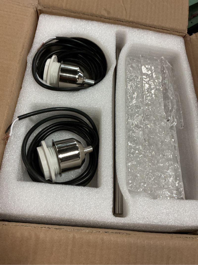 Condition photo showing Good Condition for Modern Rectangle Black Crystal Chandeliers for Dining Room, L39" Large Rectangular Water Ripple Glass Island Light Fixture, 6-Lights Hanging Pendant Light for Kitchen Island, Living Room Black L39"(6-Lights)