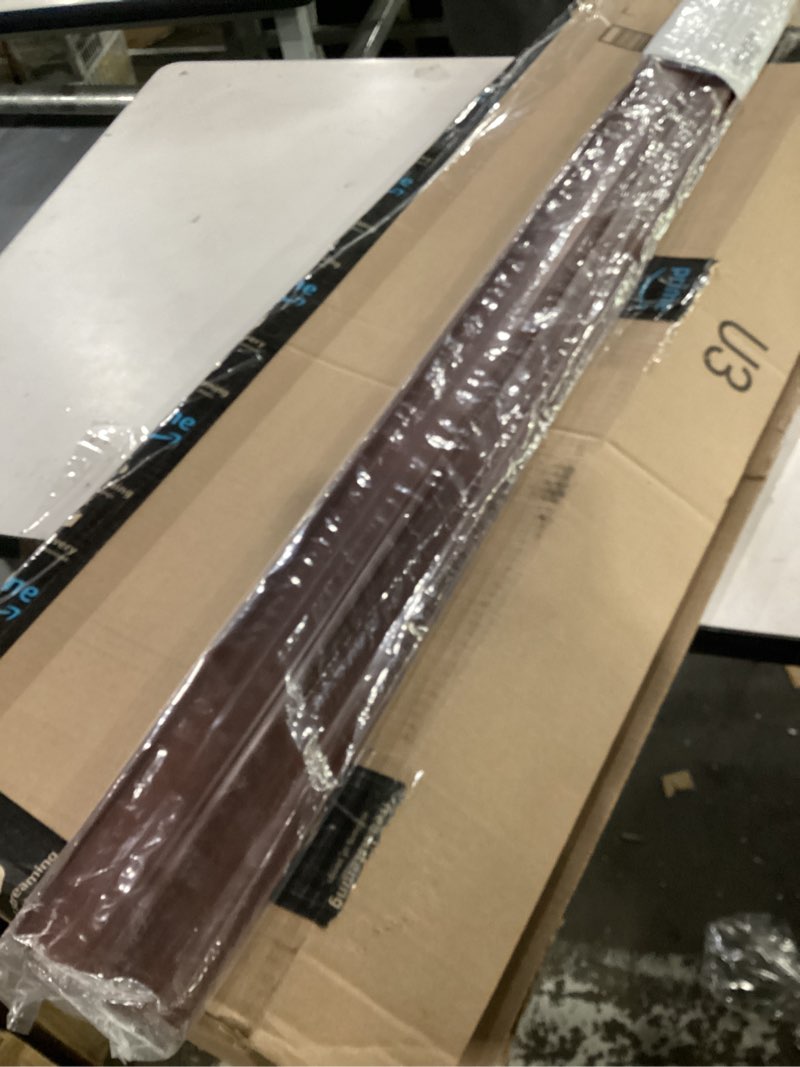 Condition photo showing As Is for 2 pack door draft stopper, 39” length cuttable under door seal, strong adhesive door sweep for exterior and interior doors (brown) 2 pack brown