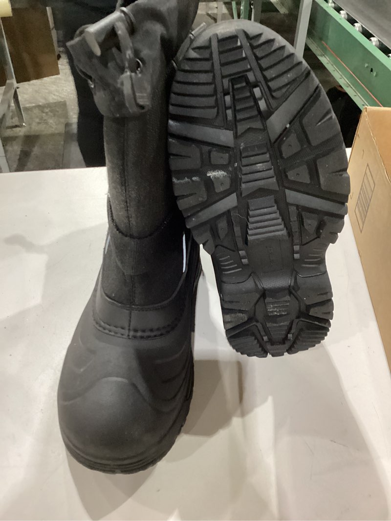 Condition photo showing New/Like New for Men's Snow Boots 12/14 inch Snow Boots For Men Waterproof Insulated Mens Winter Work Boots with Removable Liner Black Winter Boots Black-hook | +1 Size (E.g.7/7.5?8) 12