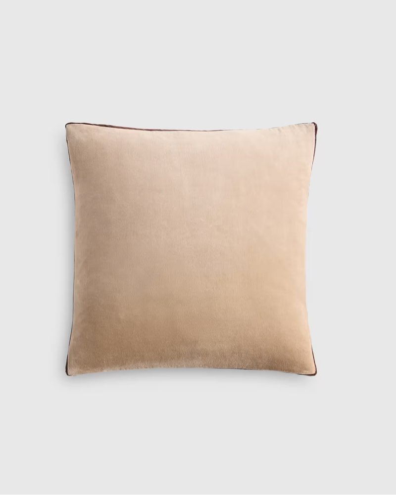 contrast velvet edge pillow cover size: 20x20 color: taupe/espresso 