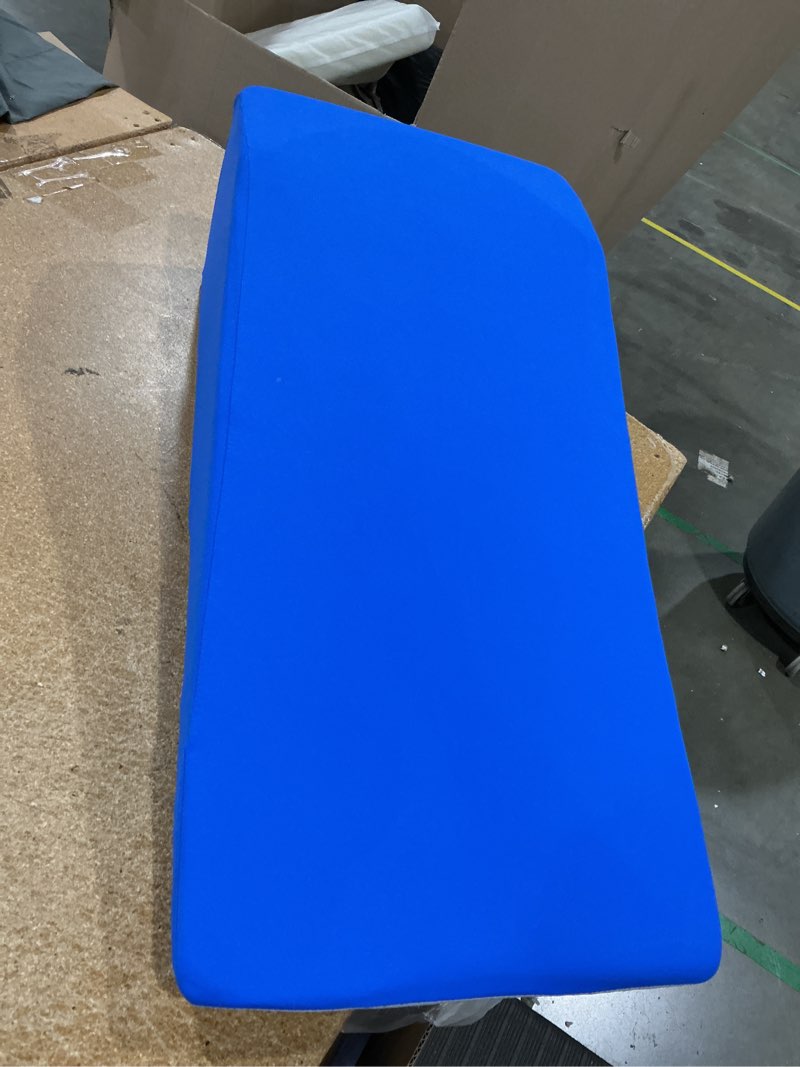Condition photo showing Good Condition for knee surgery pillow straight leg | leg pillow elevation blood circulation | foam wedge for elevating leg machine washable removable cover | knee wedge pillow post surgery blue